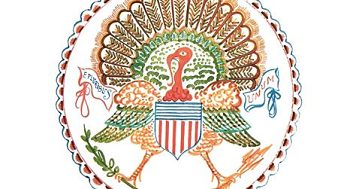 An artist's rendition of the US seal with a turkey in place of the bald eagle