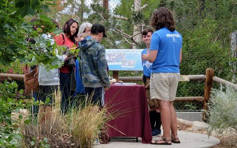 High School Volunteers showing guests the California Condors